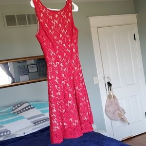Red lace dress